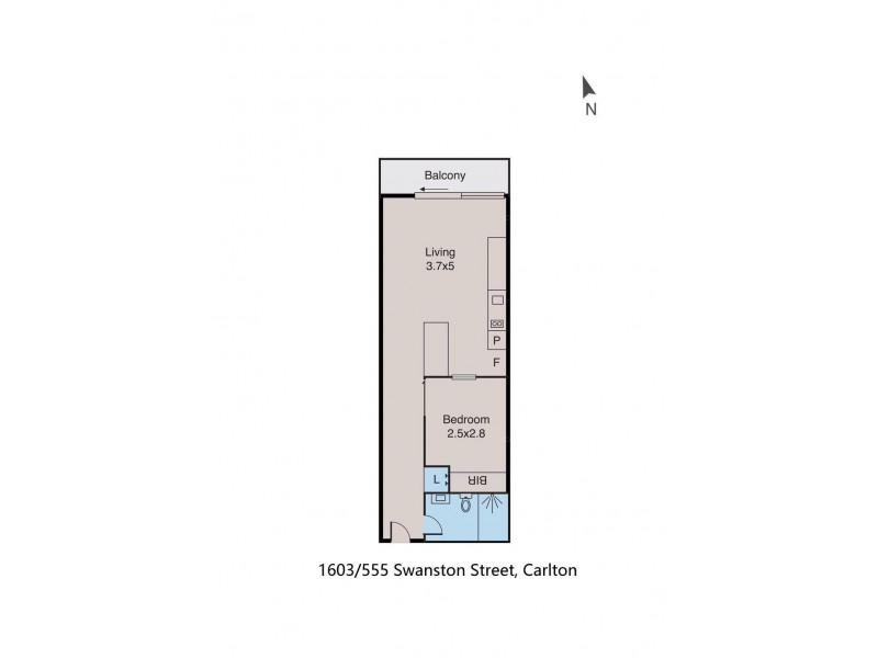 1303/555 Swanston Street, Carlton VIC 3053 Floorplan