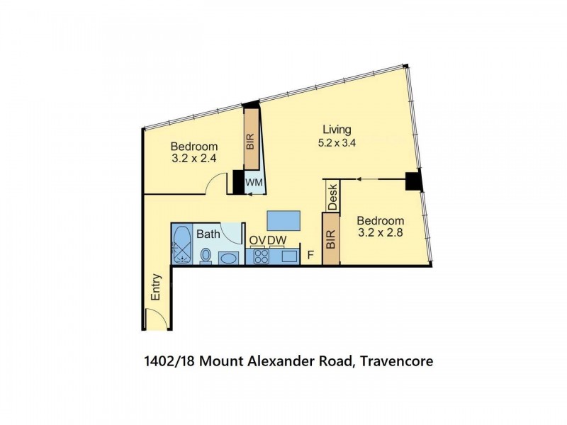 1402/18 Mt Alexander Road, Travancore VIC 3032 Floorplan