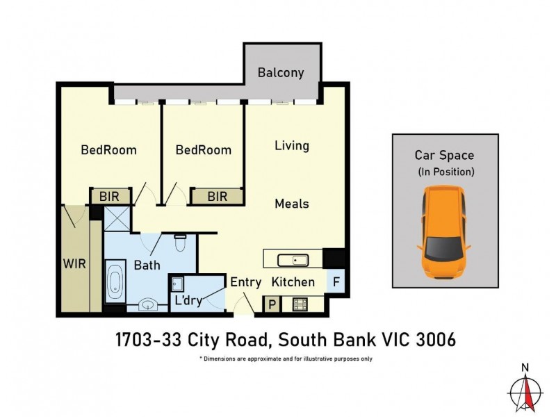 1703/33 City Road, Southbank VIC 3006 Floorplan