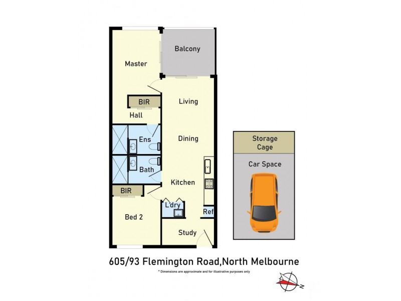 605/93 Flemington Road, North Melbourne VIC 3051 Floorplan