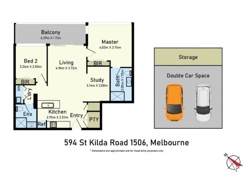 1506/594 St Kilda Road, Melbourne VIC 3004 Floorplan
