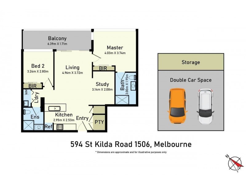 1506/594 St Kilda Road, Melbourne VIC 3000 Floorplan
