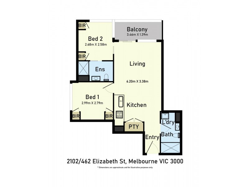 2102/462 Elizabeth Street, Melbourne VIC 3000 Floorplan