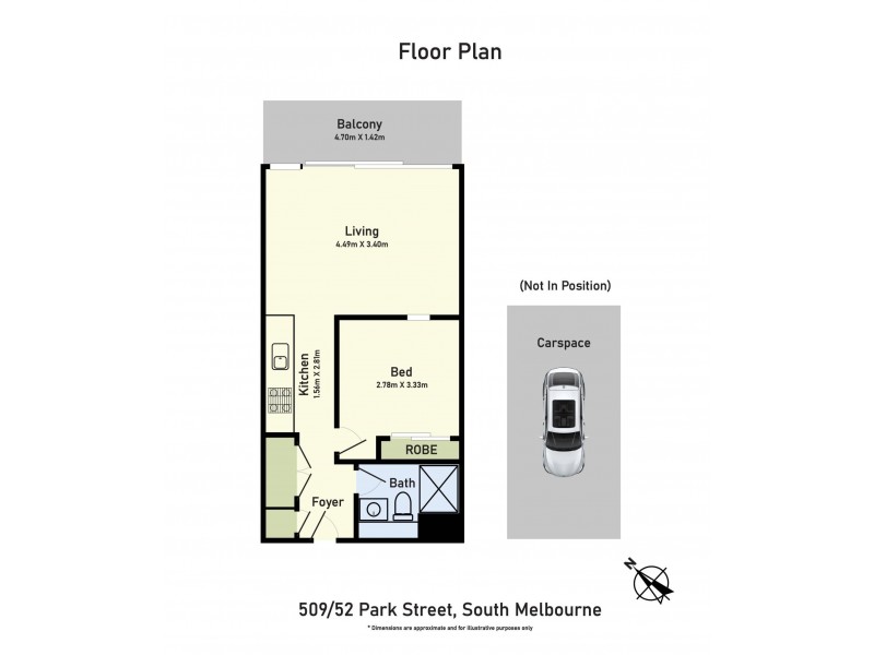 509/52 Park Street, South Melbourne VIC 3205 Floorplan