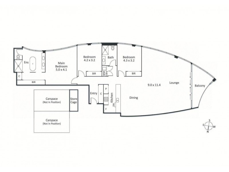 1302/454 St Kilda Road, Melbourne VIC 3000 Floorplan