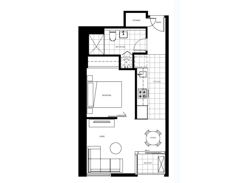 2205/19-31 A’beckett Street, Melbourne VIC 3000 Floorplan