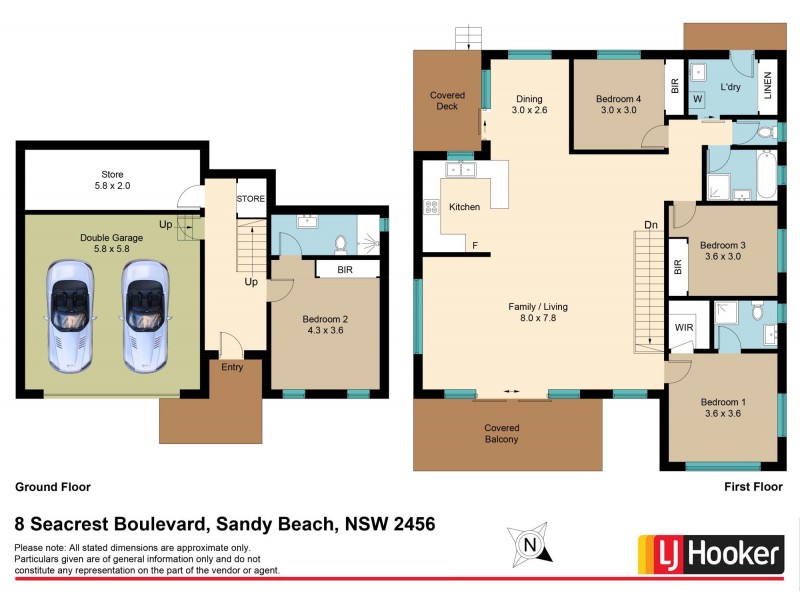 8 Seacrest Boulevard, Sandy Beach NSW 2456 Floorplan