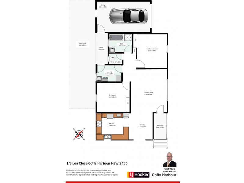 1/3 Lea Close, Coffs Harbour NSW 2450 Floorplan