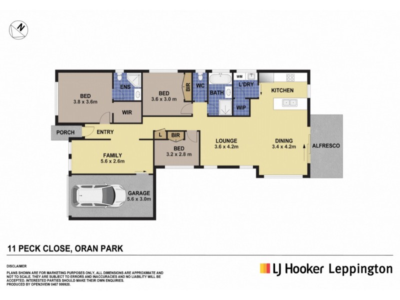 11 Peck Close, Oran Park NSW 2570 Floorplan