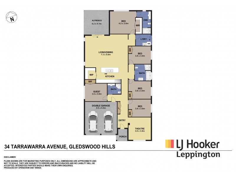 34 Tarrawarra Avenue, Gledswood Hills NSW 2557 Floorplan