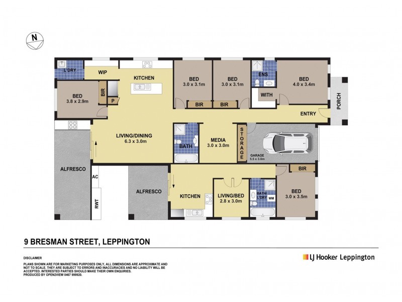 9 Bresman Street, Leppington NSW 2179 Floorplan