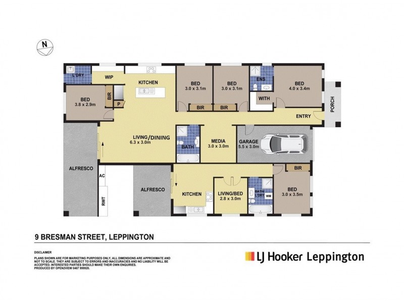 9 Bresman Street, Leppington NSW 2179 Floorplan