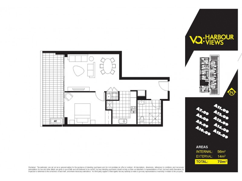 1409/46 Walker St, Rhodes NSW 2138 Floorplan