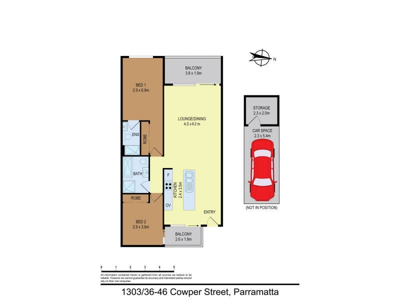 1303/36-46 Cowper Street, Parramatta NSW 2150 Floorplan