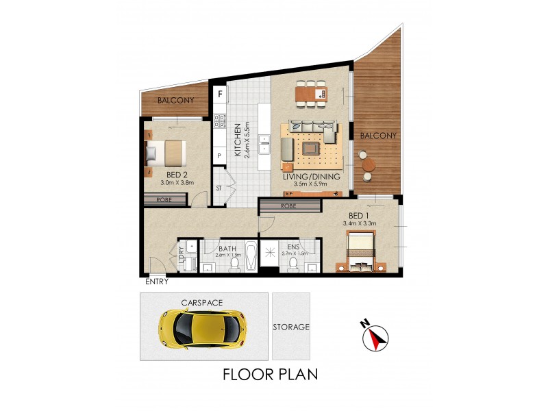 1202/36 Shoreline Drive, Rhodes NSW 2138 Floorplan