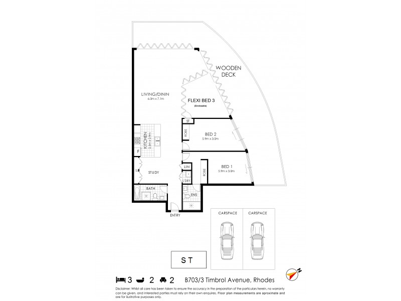 B703/3 Timbrol Avenue, Rhodes NSW 2138 Floorplan