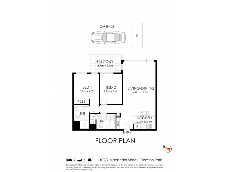 402/2 Mackinder Street, Clemton Park NSW 2206 Floorplan