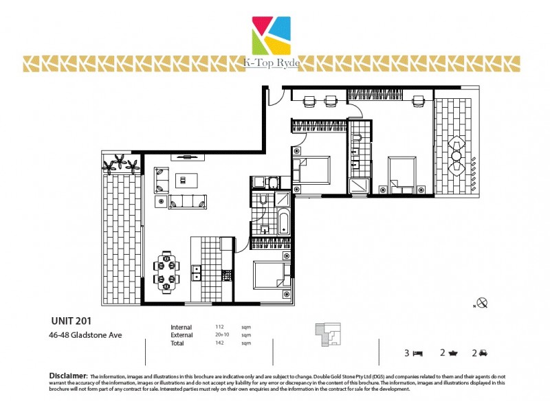 201/46-48 Gladstone Avenue, Ryde NSW 2112 Floorplan