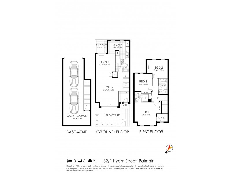 32/1 Hyam Street, Balmain NSW 2041 Floorplan
