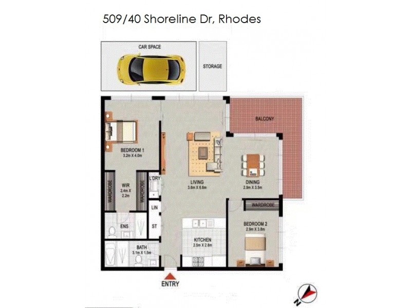 A509/40 Shoreline Drive, Rhodes NSW 2138 Floorplan