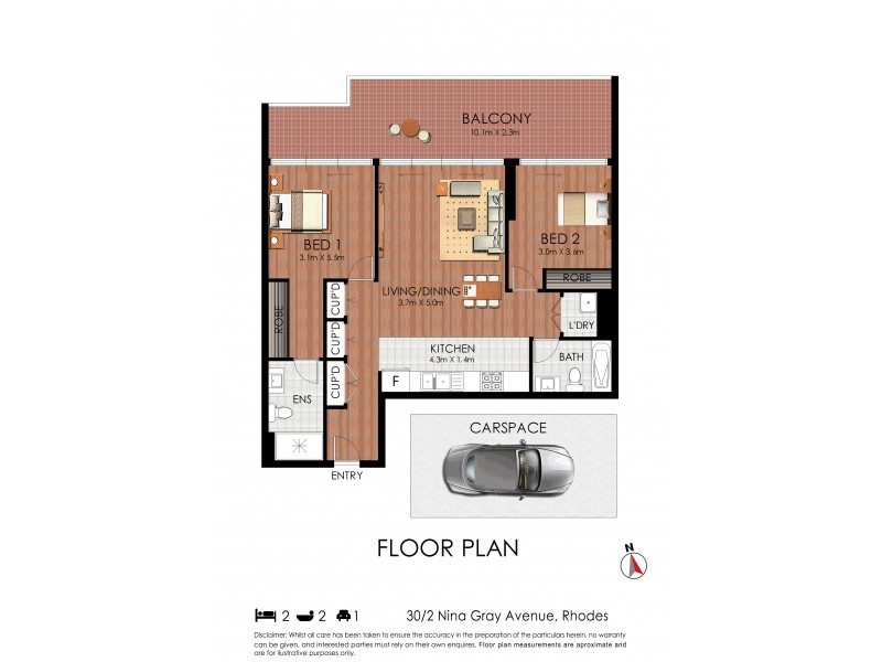 30/2 Nina Gray Ave, Rhodes NSW 2138 Floorplan