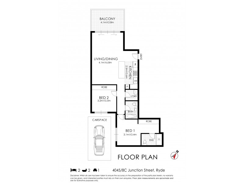 3054/2D Porter Street, Ryde NSW 2112 Floorplan