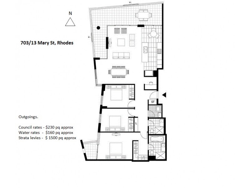 703/13 Mary Street, Rhodes NSW 2138 Floorplan
