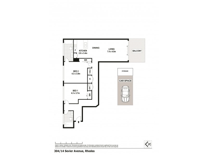 304/14 Sevier Ave, Rhodes NSW 2138 Floorplan