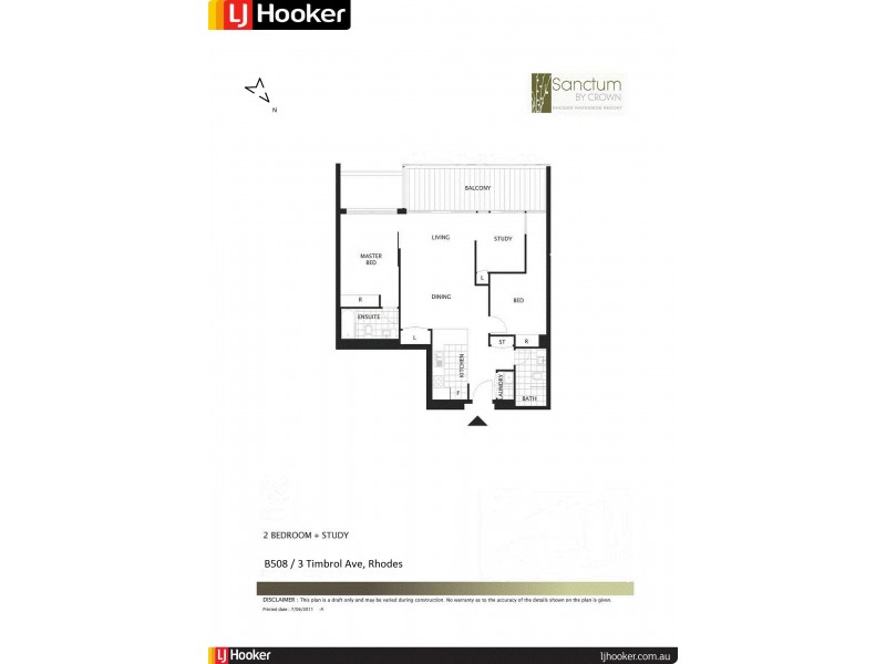 508/3 Timbrol Ave, Rhodes NSW 2138 Floorplan