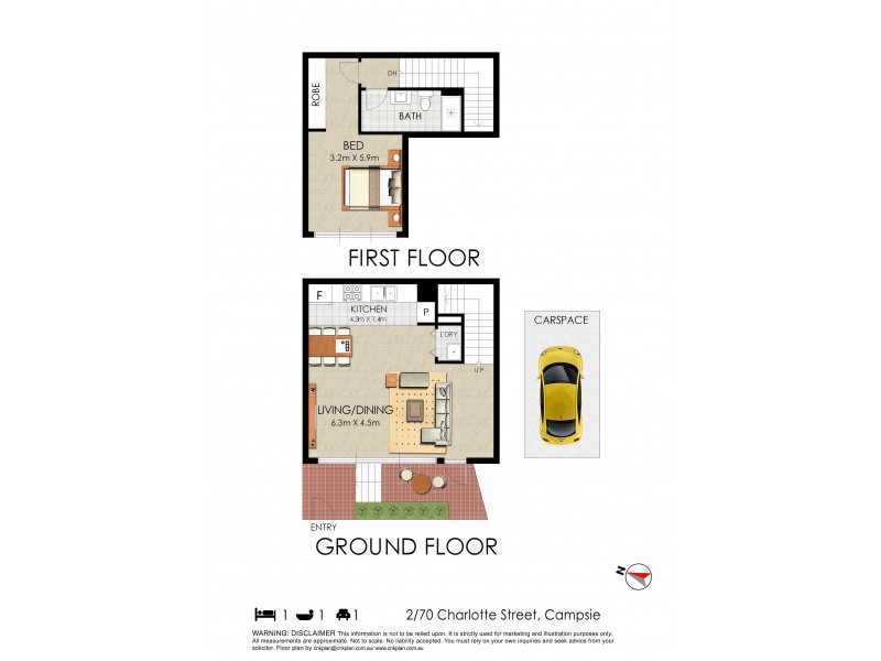 2/70 Charlotte Street, Campsie NSW 2194 Floorplan