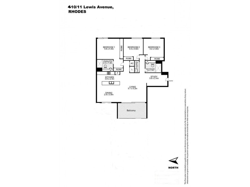 410/11 Lewis Ave, Rhodes NSW 2138 Floorplan