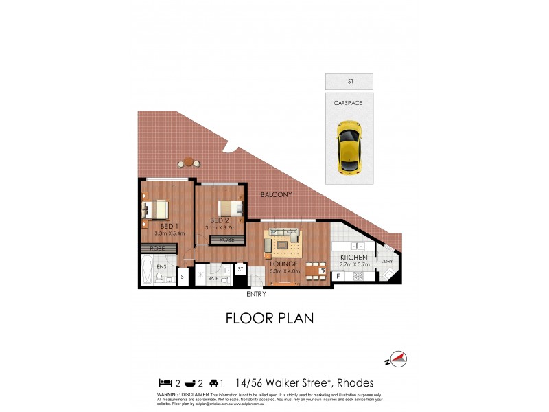 G14/56-58 Walker Street, Rhodes NSW 2138 Floorplan