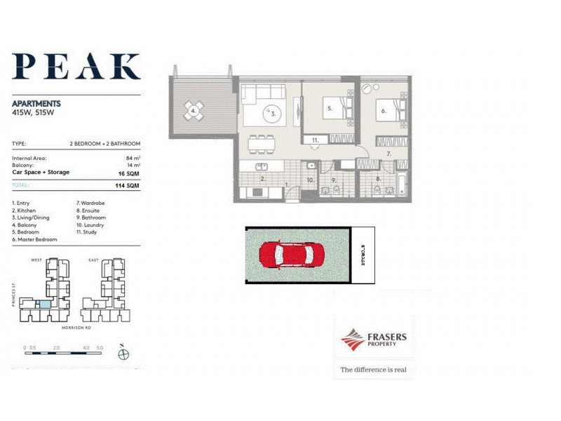 515W/245 Morrison Road, Ryde NSW 2112 Floorplan