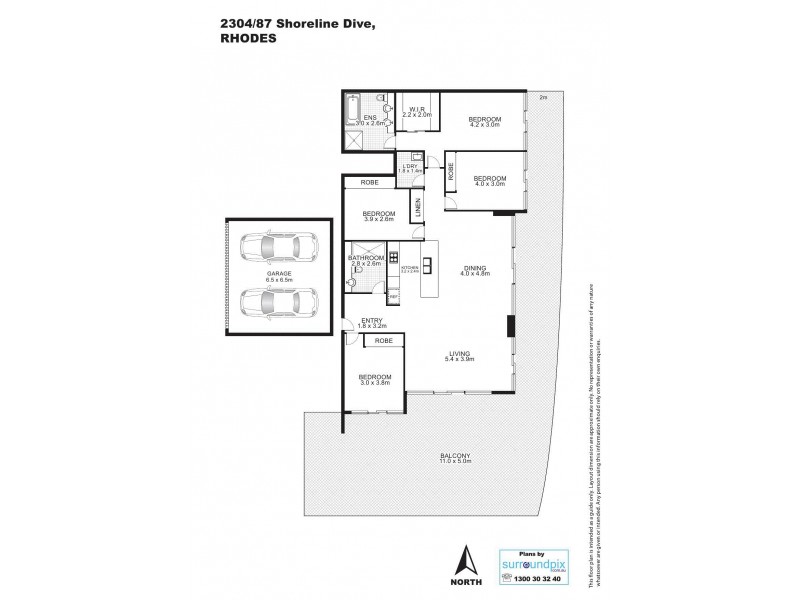2304/87 Shoreline Drive, Rhodes NSW 2138 Floorplan