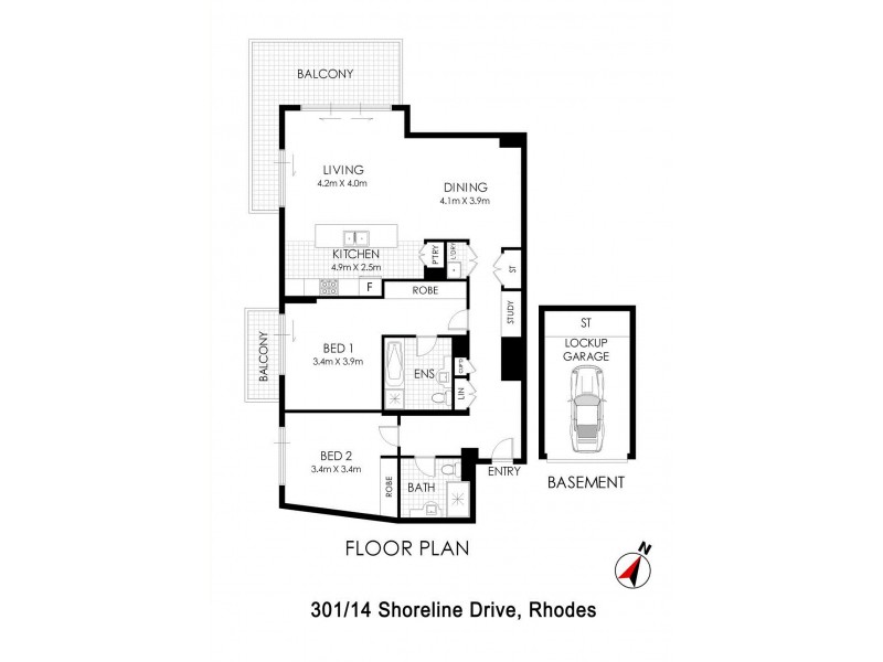 301/14 Shoreline Dr, Rhodes NSW 2138 Floorplan