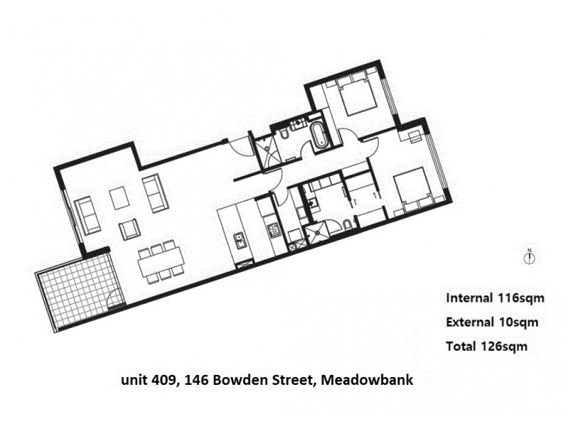 409/146 Bowden Street, Meadowbank NSW 2114 Floorplan
