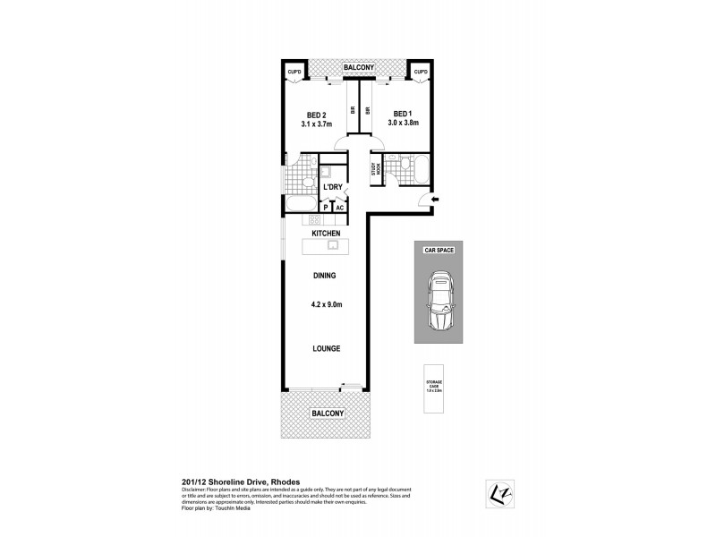 201/12 Shoreline Drive, Rhodes NSW 2138 Floorplan