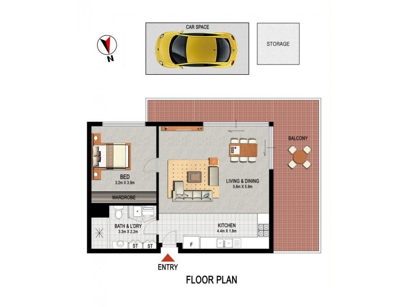 1001/43 Shoreline Drive, Rhodes NSW 2138 Floorplan