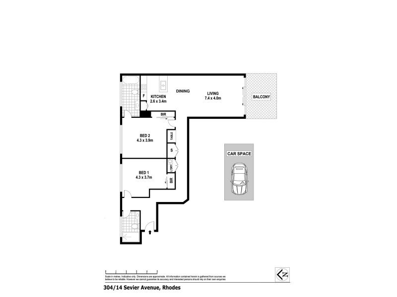 304/14 Sevier Ave, Rhodes NSW 2138 Floorplan