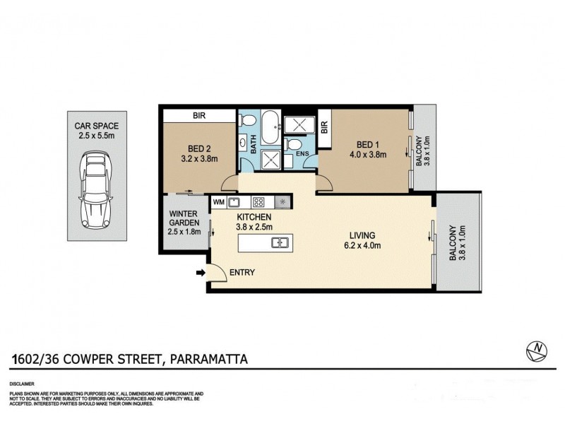 1602/36-46 Cowper Street, Parramatta NSW 2150 Floorplan