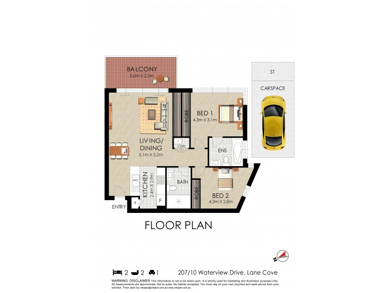C201/10 Waterview Drive, Lane Cove NSW 2066 Floorplan