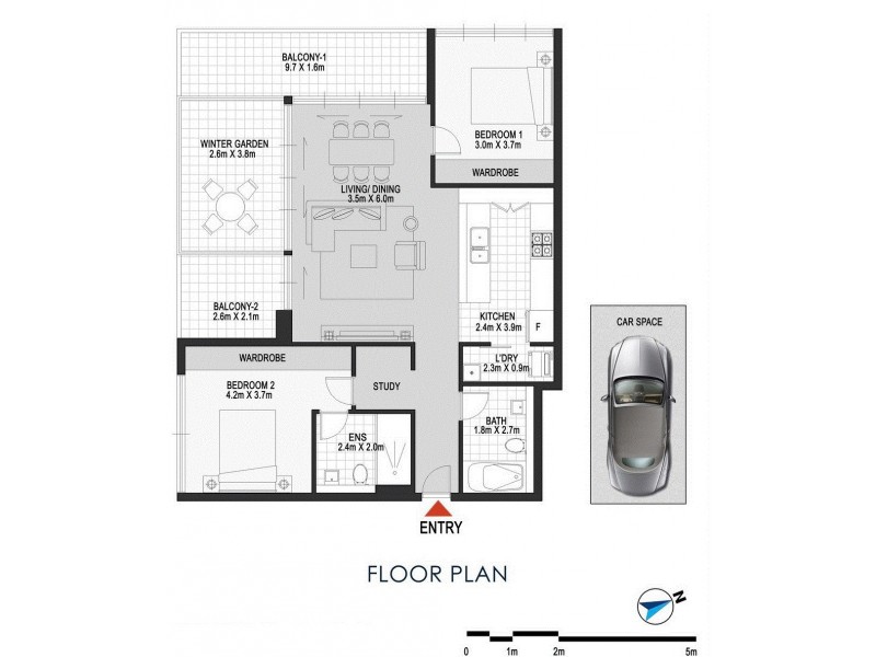 B809/12 WALKER STREET, Rhodes NSW 2138 Floorplan
