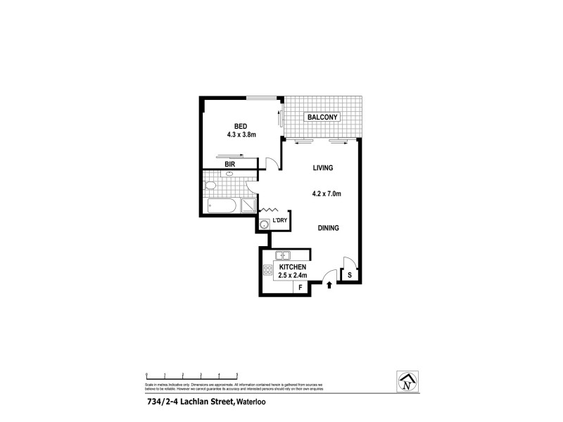 732/2 Lachlan Street, Waterloo NSW 2017 Floorplan