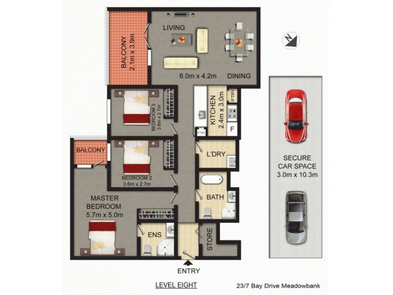 23/7 Bay Drive, Meadowbank NSW 2114 Floorplan