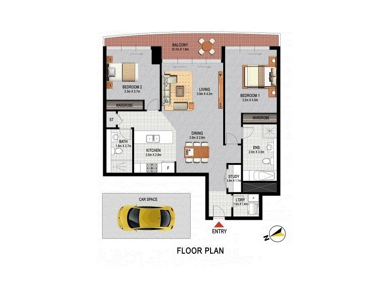 2204/87 Shoreline Drive, Rhodes NSW 2138 Floorplan
