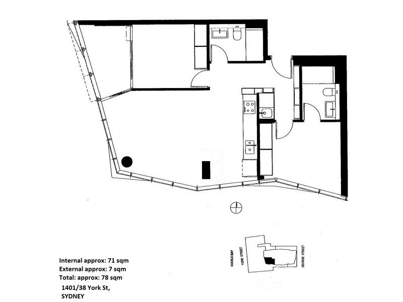 1401/38 York Street, Sydney NSW 2000 Floorplan