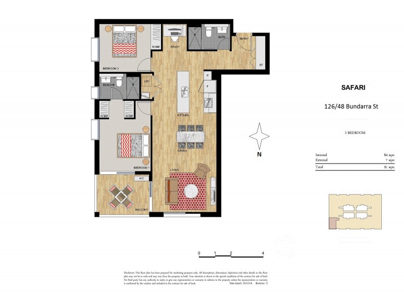 126/48 Bundarra St, Ermington NSW 2115 Floorplan