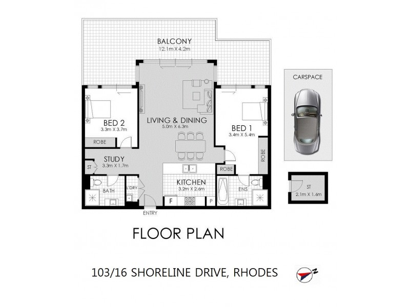103/16 Shoreline Drive, Rhodes NSW 2138 Floorplan