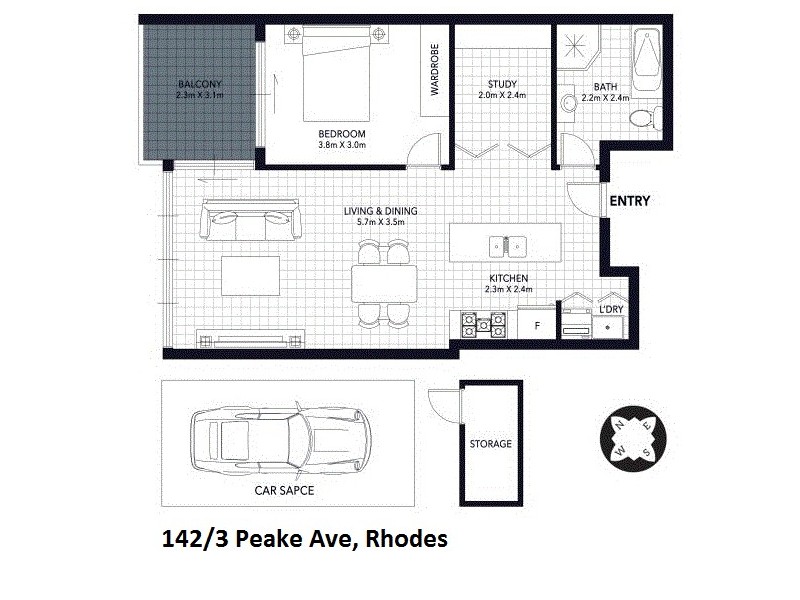 142/3 Peake Ave, Rhodes NSW 2138 Floorplan