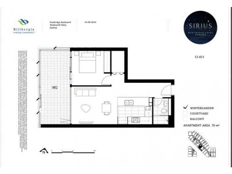 611/18 Footbridge Blvd, Wentworth Point NSW 2127 Floorplan